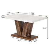 Tribesigns 47-Inch Dining Table for 4-6, White Kitchen Dinner Table with Heavy Duty Pedestal