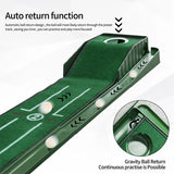 Portable Golf Putting Mat with Auto Ball Return for Home and Office