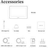 GAOMON 11.6 Inch Graphics Tablet Screen PD1220 Digital Tablets Battery Free Pen Drawing Display
