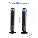 Bladeless Tower Fan for Bedroom, 25ft/s High Velocity 28dB Quiet DC Fan