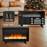 16" Electric Fireplace Heater with 3D Flame, 750W/1500W, Overheat Protection