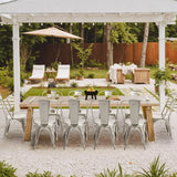 Furmax Metal Dining Chair Indoor-Outdoor Use Stackable Classic Trattoria Chair Chic Dining Bistro Cafe