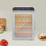 12-Trays Stainless Steel Food Dryer,Silver Rectangular Food Dehydrator Machine