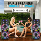 2800W Dual 12" Bluetooth Speaker Karaoke Portable Heavy Bass Sound System Party