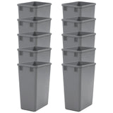 10 Pack 35 QT Garbage Waste Recycling Bin Easy To Clean Waste Trash Rubbish Bin