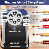 Electric Pencil Sharpener Heavy Duty 6 Holes 2 Pack Blue + Black
