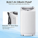 Portable Washing Machine 1.2 Cu.ft, 8 lbs Capacity, Built-in Drain Pump, Full-automatic Washer and Dryer Combo for Apartment, R