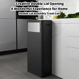 8 Gallon Tall Trash Can with Press Top Lid, Soft-Close Odor-Sealing Garbage Bin for Kitchen