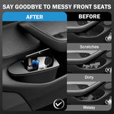 For Tesla Model Y Juniper 2025 2026 2PCS Front Door Trash Can Push-Open Lid Car Door Storage Box