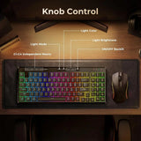 Wireless Mechanical Keyboard and 4800 DPI RGB Gaming Mouse with 61G Lightweight