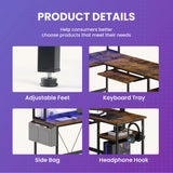 JHK 67" L Shaped Gaming Desk Corner Desks for Compact Spaces with Keyboard