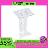 Acrylic Podium Modern Clear Lectern 7.8mm Thick with Storage Shelf for Conference Wedding