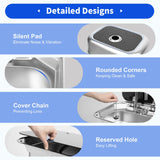 304 Stainless Steel RV Sink Kit Retractable Rotatable Faucet Tempered Glass Flip Lid Deep Basin Space-Saving