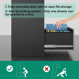 4 Drawer Lateral Metal Filing Cabinet with Lock-File Cabines-Organization Storage Cabinets