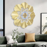 3D Ginkgo Biloba Art Wall Clock WM353B | Gold Dial, Silent Movement