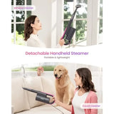 19-in-1 Steam Mop with Detachable Handheld Steamer for Walls Grouts Tiles