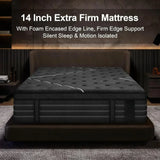 14 Inch Extra Firm Memory Foam Hybrid Mattress with Extra Lumbar Support