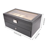 6/12/20/24/30Slots Large-capacity Watches and Glasses Display Box  Suitable for Hold Glasses Watches Jewelry Rings