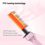 Hot Comb for Black Hair with Adjustable Temperature 400-500℉, Dual Voltage Straightener for Wigs,