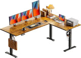 63 Inch Electric L Shaped Standing Desk Reversible Corner Height Adjustable
