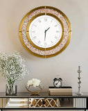 Activity priceCrushed Diamond Wall Clock Round Decorative 24 inch Brown