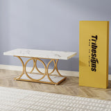 Tribesigns Rectangle Coffee Table, 47.24-inch Modern Coffee Tables for Living Room