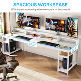 Tribesigns 78.74 Inches Extra Long Two-Person Desk, Double Computer Desk