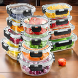 12pcs Glass Lunch Box Food Storage Containers Meal Prep Airtight Bento Boxes