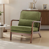 JHK Mid Century Modern Chair Solid Wooden Frame Accent Chair with Arms and Waist Cushion Reading