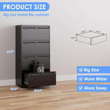 4 Drawer Metal Lateral File Cabinet with Lock for Home Office School Letter
