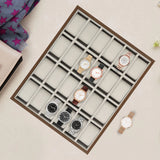 24-Slot Luxury Wooden Watch Box Organizer w/ Removable Flannel Pillows