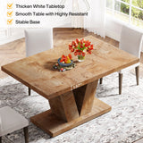 Tribesigns 47-Inch Dining Table for 4-6, White Kitchen Dinner Table