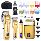 Professional Hair Clippers For Men Nose Hair Trimmer Beard Trimmer 4-piece Set, Cordless Rechargeable