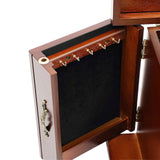 5 Tiers 4 Drawers Wooden Jewelry Storage Box with Mirror for Necklace