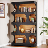 Modern Asymmetrical Bookshelf,Freestanding Display Shelf with Classic Shape