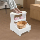 Foot Rest Pedicure Manicure Furniture, Trolley for Foot Bath, Footbath Stool with Wheels,