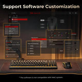 Wireless Mechanical Keyboard and 4800 DPI RGB Gaming Mouse with 61G Lightweight