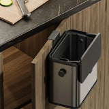 Stainless Steel Compost Bin Countertop with Lid, Hanging Trash Can for Kitchen Cabinet Door