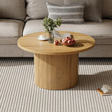 Round Coffee Table with Metal Frame, 35" Coffee Tables for Living Room