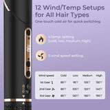 6-in-1 Multifunctional Hot Air Comb, Interchangeable Brush Head, Negative Ion Hair Dryer Brush and Styler, 110,000 Inorganic Electric Brush with High Speed, Frizzless Hot Air Quick Drying, Professional