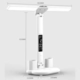 LED Clock Table Lamp USB Chargeable Dimmable Desk Lamp 2 Heads