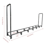 8 Ft Heavy Duty Firewood Rack Rustproof Metal Log Holder With 2 Lock Rings