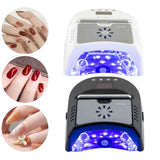 Nail Dryer Professional Rechargeable 72W 24-Bead UV/LED Gel Nail Lamp with Fan Removable Bottom