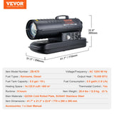 SucceBuy Portable Torpedo Diesel Space Heater W/ Thermostat Tank Energy
