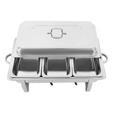 3 Pan Food Warmer, Stainless Steel Chafing Dish Buffet Set, Rectangular Catering Warmer