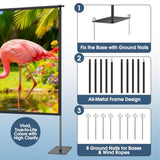 Projector Screen with Stand 120 Inch Indoor Outdoor Portable Projection