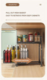2 Tier Slide Out Cabinet Organizer Heavy Duty, Under Sink Storage Shelf for Kitchen Bathroom,