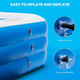 Inflatable Swimming Pool with Pool Lights, 130x72x22 Inches for Outdoor