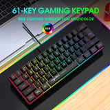 60% wired gaming keyboard, RGB backlight ultra compact mini keyboard