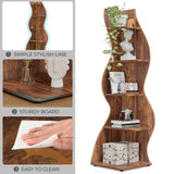 Tribesigns Corner Shelf, Modern 5-Tier Wall Corner Bookshelf, Stylish